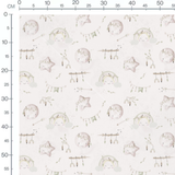 Tissu - Visages souriants et arcs-en-ciel