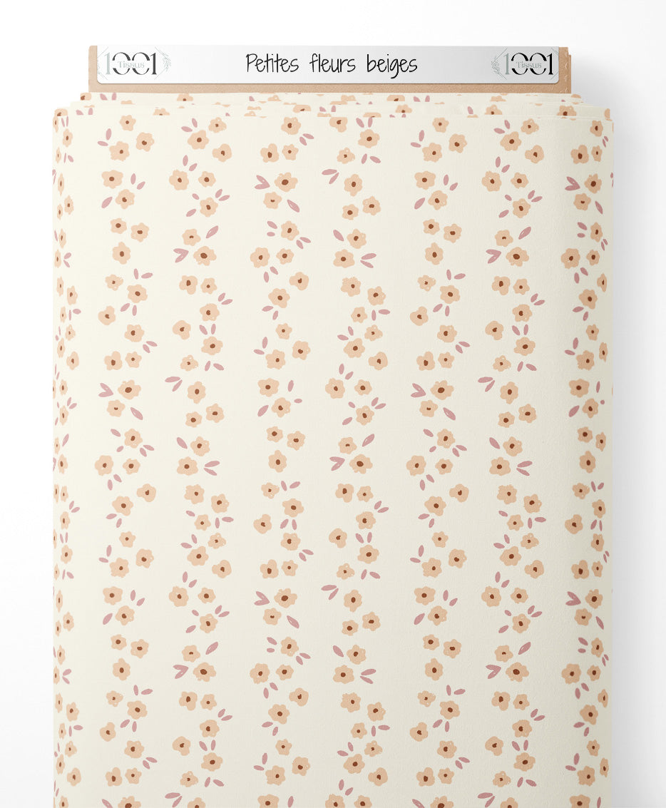 Tissu - Petites fleurs beiges