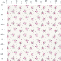 Tissu - Fleurs roses et feuilles vertes 6