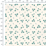 Tissu - Feuilles variées sur crème