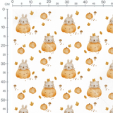 Tissu - Animaux mignons citrouilles