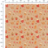Tissu - Délices sucrés sur beige