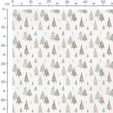 Tissu - Sapins stylisés pastel