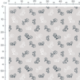 Tissu - Vélos noirs et blancs