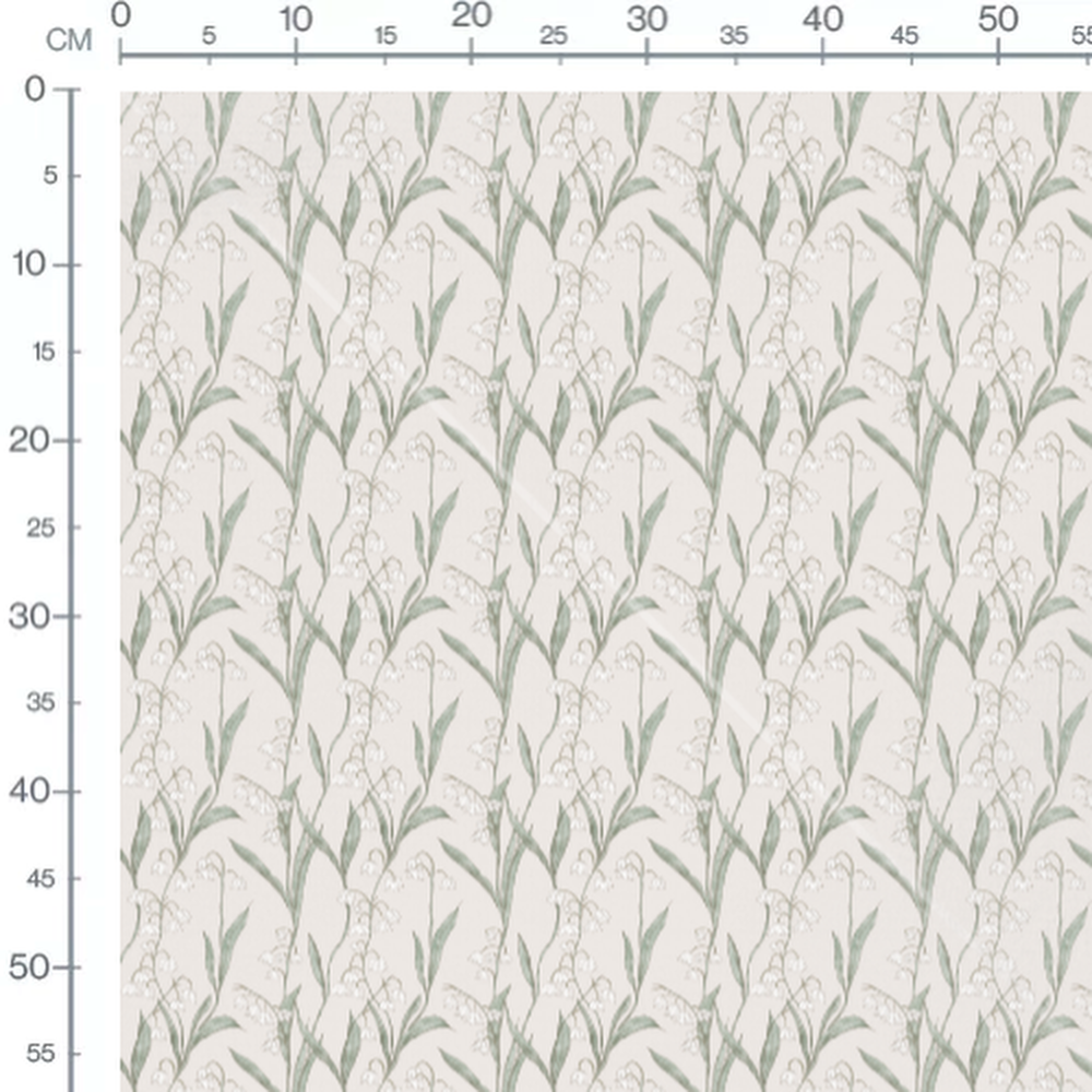 Tissu - Clochettes blanches sur tiges