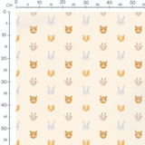 Tissu - Têtes d'animaux mignons