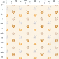 Tissu - Têtes d'animaux mignons