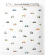Tissu - Voitures pastel sur fond blanc 2