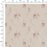 Tissu - Oursons et cerfs-volants orange