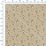 Tissu - Personnages sur fond beige