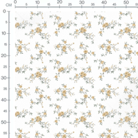 Tissu - Roses jaunes et feuillage