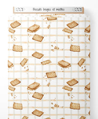 Tissu - Biscuits beiges et miettes