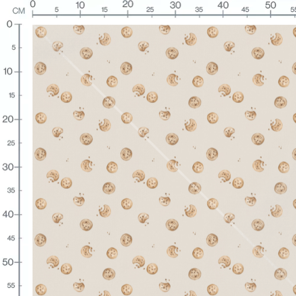Tissu - Cookies croqués dispersés