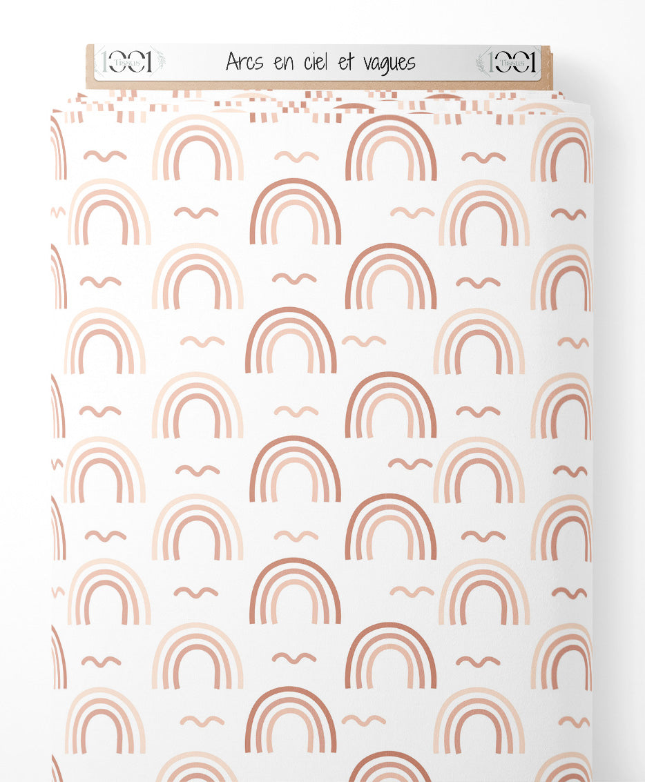 Tissu - Arcs-en-ciel et vagues