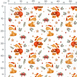 Tissu - Renards de Noël mignons