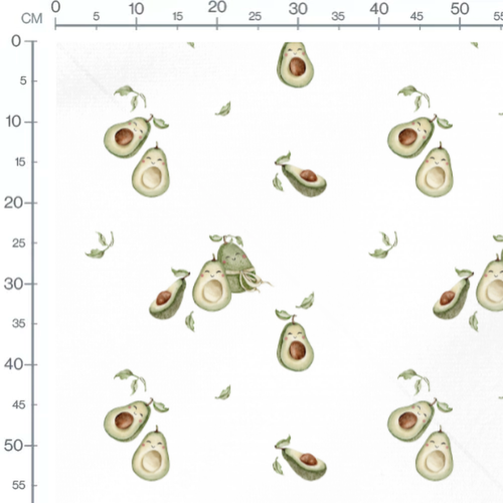 Tissu - Avocats et petites feuilles