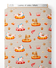 Tissu - Licornes et crabes flottants