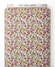 Tissu - Fleurs colorées aquarelle