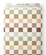Tissu - Carreaux tons naturels
