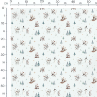 Tissu - Animaux en écharpe et neige