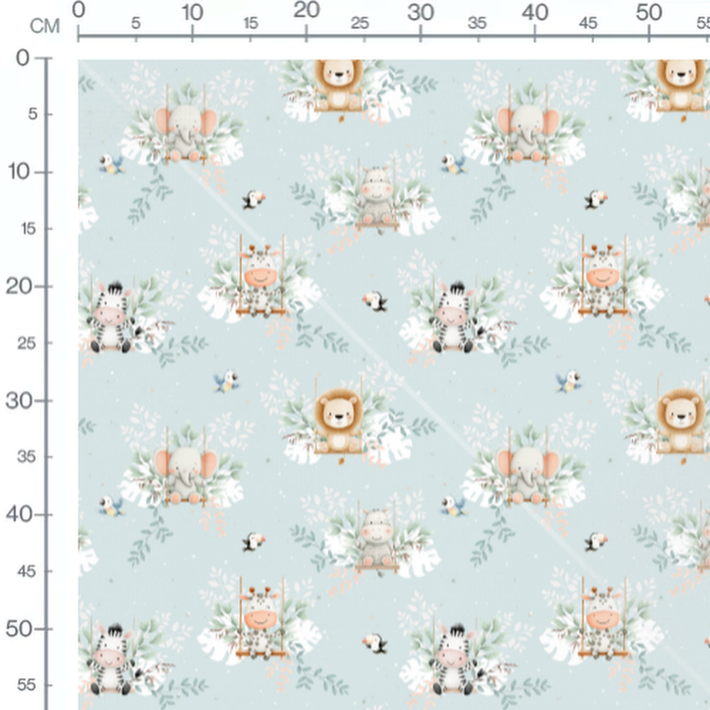 Tissu - Animaux sur balançoires