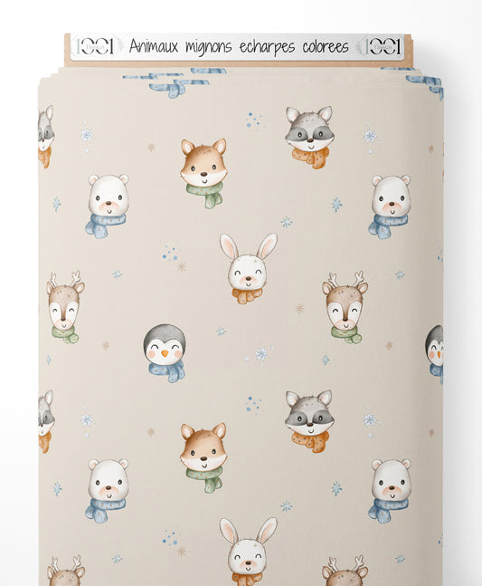 Tissu - Animaux mignons écharpes colorées