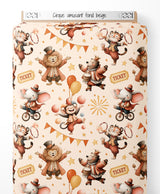 Tissu - Cirque amusant sur fond beige