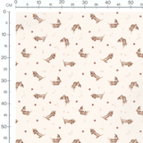 Tissu - Chiens marron sur fond beige