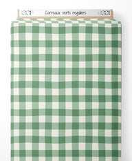 Tissu - Carreaux verts réguliers
