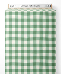 Tissu - Carreaux verts réguliers