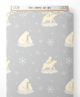 Tissu - Ours polaires sur gris