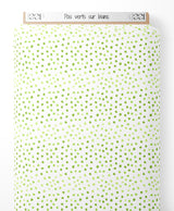 Tissu - Pois verts sur blanc