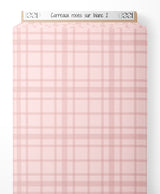 Tissu - Carreaux roses sur blanc 2