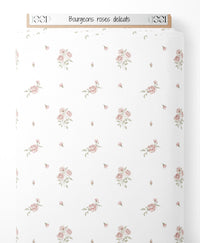 Tissu - Bourgeons roses délicats