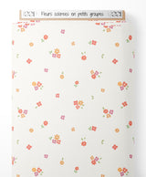Tissu - Fleurs colorées en petits groupes