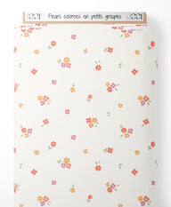 Tissu - Fleurs colorées en petits groupes