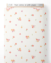 Tissu - Fleurs colorées en petits groupes