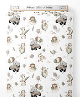 Tissu - Animaux safari en ballons