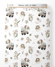 Tissu - Animaux safari en ballons