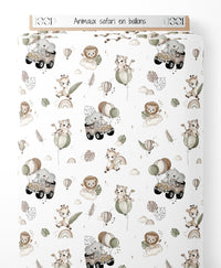 Tissu - Animaux safari en ballons