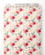 Tissu - fleurs dores fetives