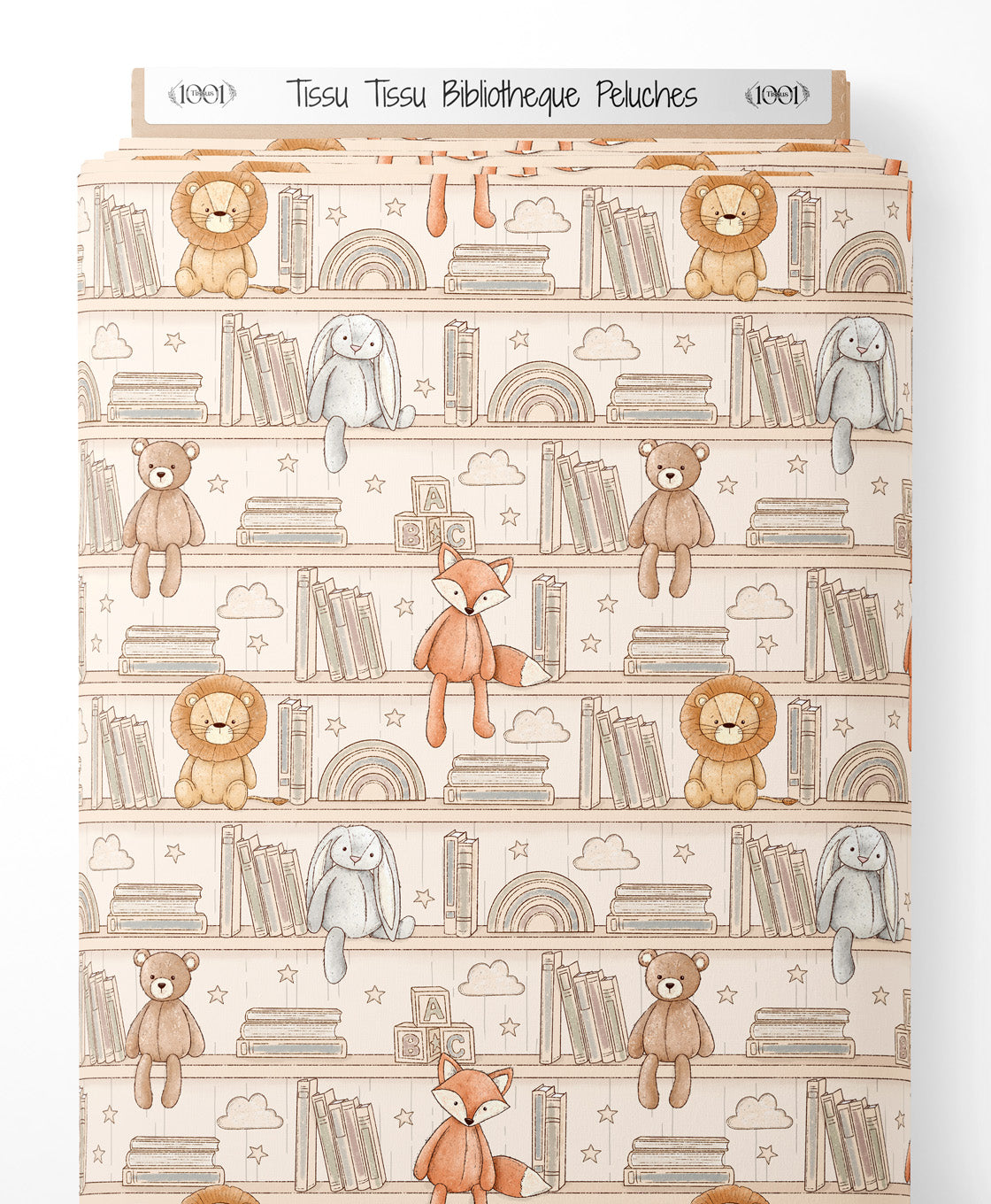 Tissu - Tissu Bibliotheque Peluches