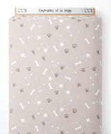 Tissu - Empreintes et os beige