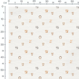 Tissu - Animaux doux sur lignes noires
