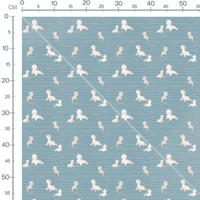 Tissu - Phoques mignons sur fond bleu