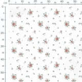 Tissu - Fleurs roses sur fond blanc 6
