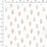 Tissu - Lunes et branches dorées