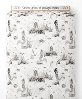 Tissu - Sirènes grises et paysages marins