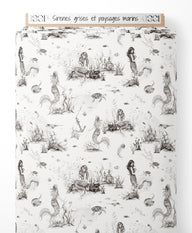 Tissu - Sirènes grises et paysages marins