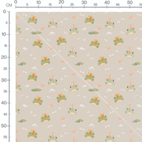 Tissu - Grenouilles souriantes beiges